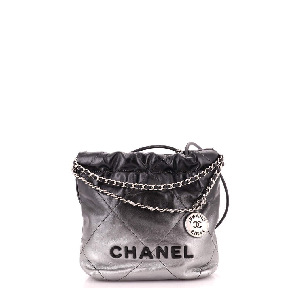Chanel Mini 22 Chain Hobo Quilted Metallic Degrade Calfskin